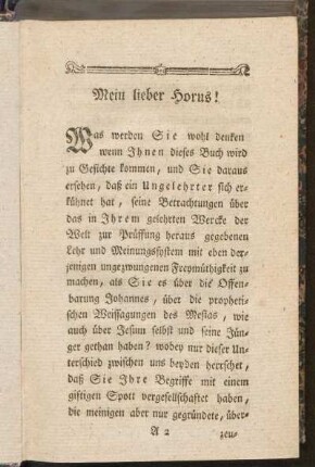 Mein lieber Horus!