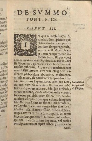 De Svmmo Pontifice. Capvt III.