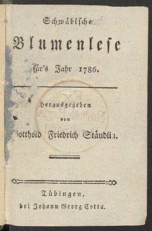 1786: Schwäbische Blumenlese