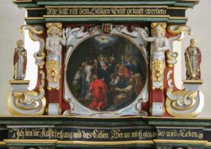Deutschland. Niedersachsen. Rastede. Sankt Ulrich Kirche von 1059. Altar von 1636. Detail