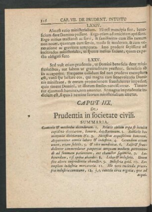 Caput IIX. De Prudentia in societate civili.