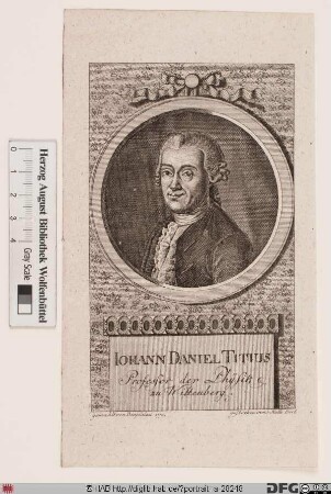 Bildnis Johann Daniel Titius (eig. Tietz od. Tietze)