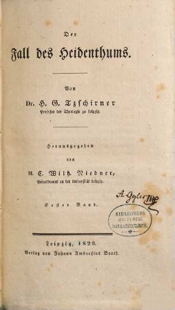 Der Fall des Heidenthums, 1