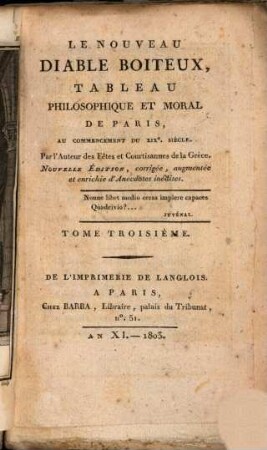 Le nouveau diable boiteux : tableau philosophique et moral de Paris, au commencement du XIXe siècle, 3