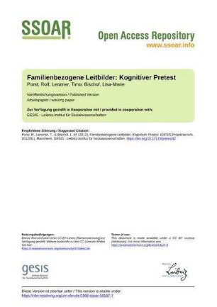 Familienbezogene Leitbilder: Kognitiver Pretest