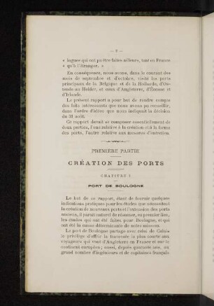 Première Partie Création des ports