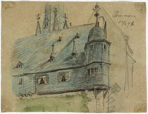 Gebäude in Pommern, Mansardendach mit Turm