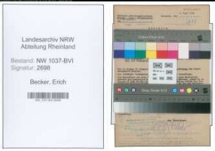 Entnazifizierung Erich Becker , geb. 12.12.1896 (Kuerschner)