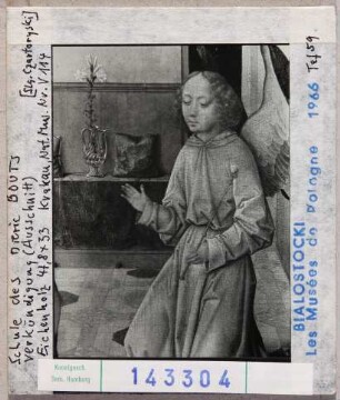 Dirk Bouts (Dieric Bouts), Schule: Verkündigung, Detail. Krakau, Nationalmuseum