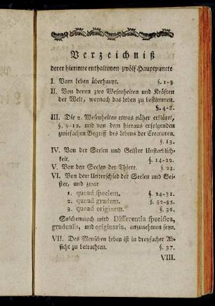 Verzeichniß derer hierinne enthaltenen zwölf Hauptpuncte