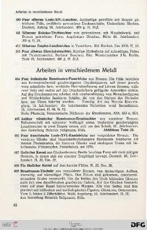 Arbeiten in verschiedenem Metall (Nr. 484-531)