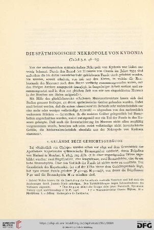 Die spätminoische Nekropole von Kydonia