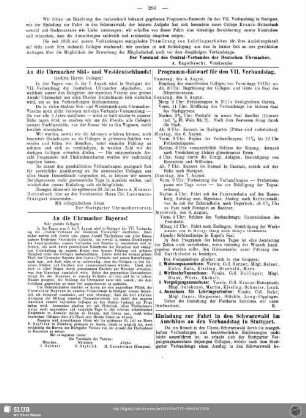 Programm-Entwurf für den VII. Verbandstag