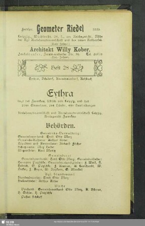 Heft 28. Eythra, Bösdorf, Knautnaundorf, Rehbach