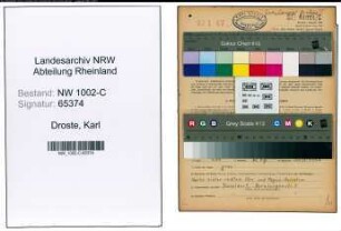 Entnazifizierung Karl Droste, geb. 05.01.1894 (Unternehmer)