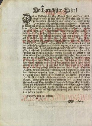 Hochgeneigter Leser!
