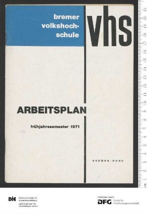 Programm 1. Semester 1971
