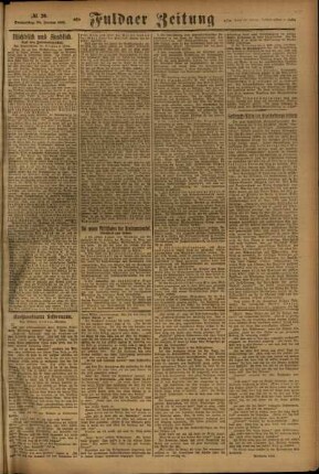 Zweite Ausgabe vom Donnerstag, den 26. Januar 1922.