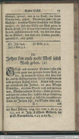 12. Jethro kan auch wohl Mosi selbst Rath geben