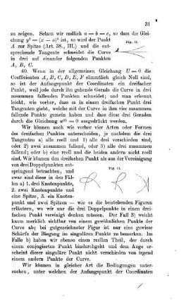 Der Anfangspunkt als dreifacher Punkt; vier Arten desselben. Der vielfache Punkt und die äquivalente Zahl von Doppelpunkten.