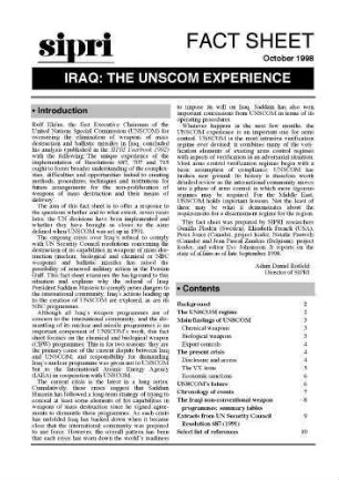 Iraq: the UNSCOM experience