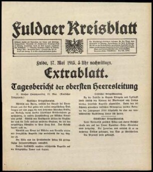 Ausgabe vom Montag, den 17. Mai 1915.