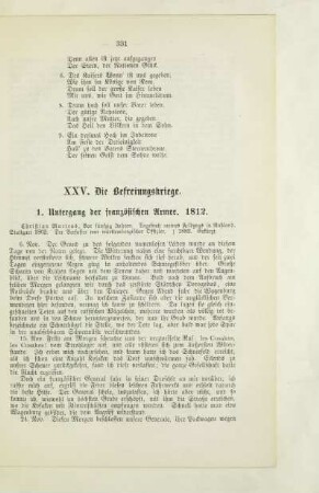 XXV. Die Befreiungskriege