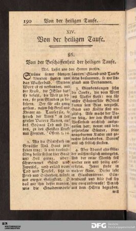 XIV. Von der heiligen Taufe.