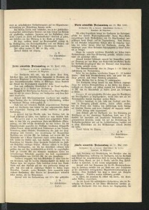 Dritte ordentliche Versammlung am 26. April 1890