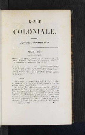 Janvier et Fevrier 1849.