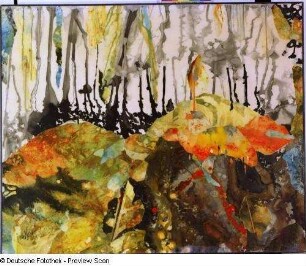 Abstrakte Landschaft mit Tuscheauflinien