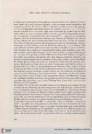 XXV. Die späten Einzelbilder
