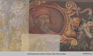 Innendekoration : Medaillons mit Porträts von Donatello und Filippo Brunelleschi