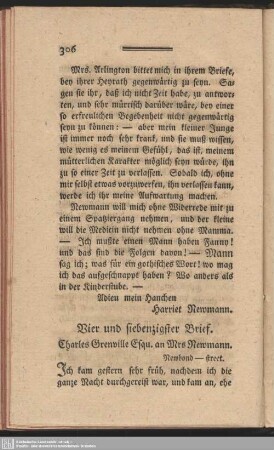 Vier und siebenzigster Brief