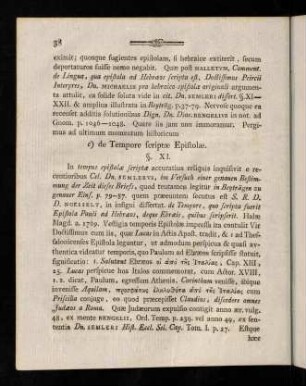 38-41, c) de Tempore scriptae Epistolae; § XI.