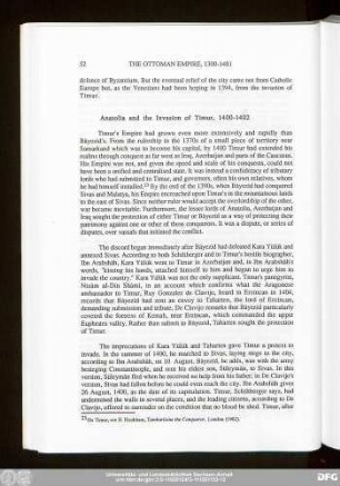 Anatolia and the Invasion of Timur, 1400-1402