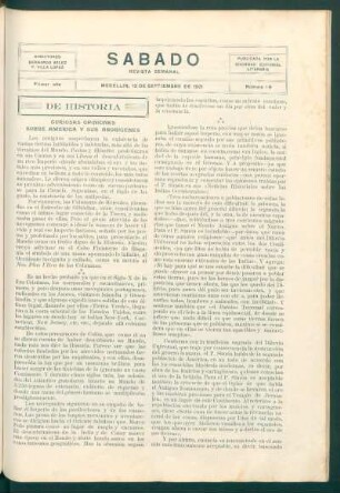 De historia : Curiosas opiniones sobre América y sus aborígenes