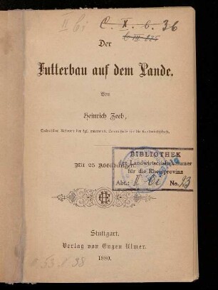 Der Futterbau auf dem Lande