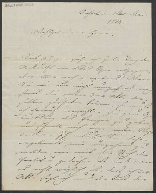 Brief an B. Schott's Söhne : 01.05.1834