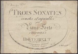 TROIS SONATES courtes et agréables : pour Piano-Forte : Op 62