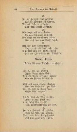 Neunter Psalm. Ueber Adams Nachkommenschaft.