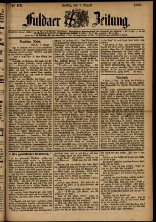 Ausgabe vom Freitag, den 07. August 1885.