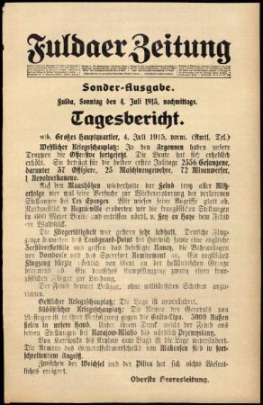 Ausgabe vom Sonntag, den 04. Juli 1915.