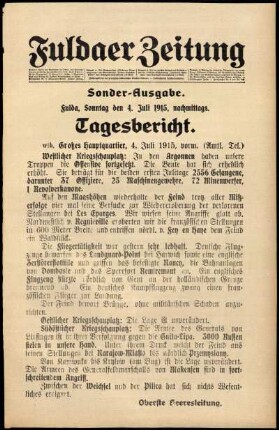 Ausgabe vom Sonntag, den 04. Juli 1915.