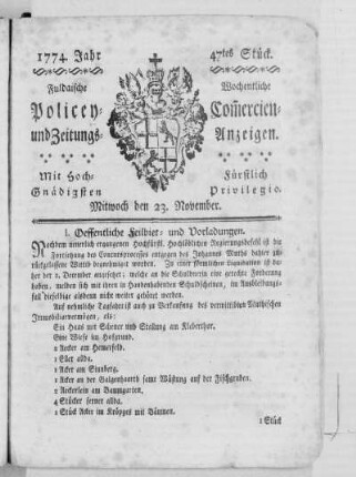 47tes Stück., Ausgabe vm 23. November 1774