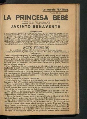 La princesa Bebé : escenas de la vida moderna : dividadas en cuatros actos
