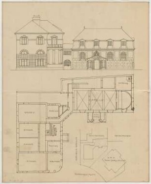 Thiersch, Friedrich von; München, Karolinenplatz; Kapelle - Lageplan, Grundriss, Ansicht