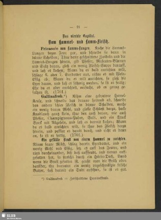 Das vierdte Capitul. Vom Hammel- und Lamm-Fleisch