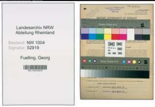 Entnazifizierung Georg Fuelling , geb. 17.05.1892 (Schlosser)