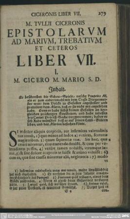 Epistolarum Ad Marium, Trebatium Et Ceteros Liber VII.